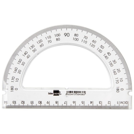 Semicirculo liderpapel 14 cm plastico