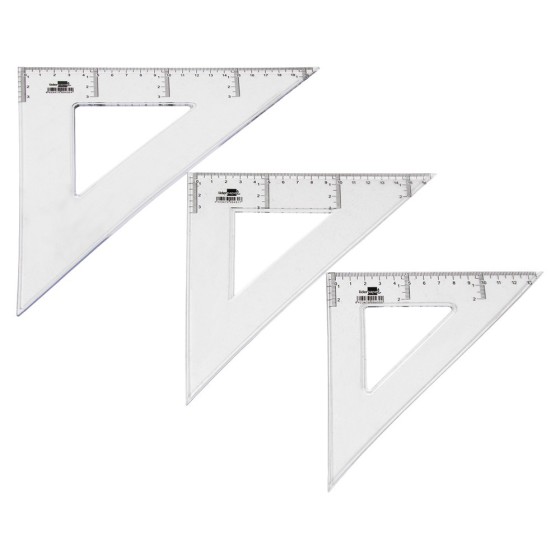 Escuadra liderpapel 30 cm plastico cristal