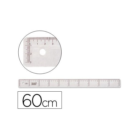 Regla liderpapel plastico cristal 60 cm