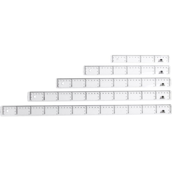 Regla liderpapel plastico cristal 20 cm