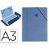 Carpeta liderpapel gomas a3 3 solapas carton prespan azul