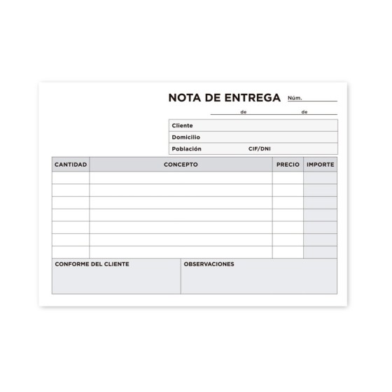 Talonario liderpapel entregas 8º original y 2 copias t328 apaisado