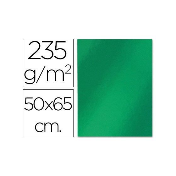Cartulina liderpapel 50x65 cm 235g/m2 metalizada verde