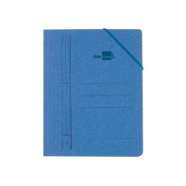 Carpeta liderpapel gomas cuarto 3 solapas carton pintado azul