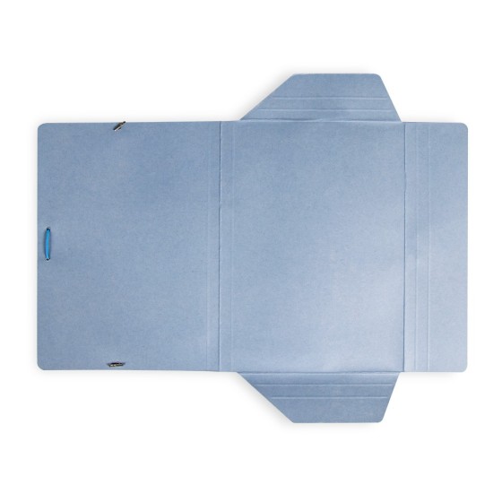 Carpeta liderpapel gomas folio 3 solapas carton pintado azul