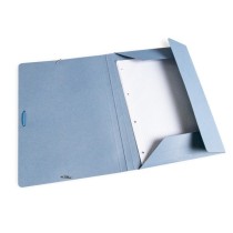 Carpeta liderpapel gomas folio 3 solapas carton pintado azul