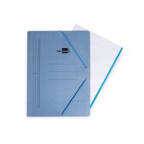 Carpeta liderpapel gomas folio sencilla carton pintado azul