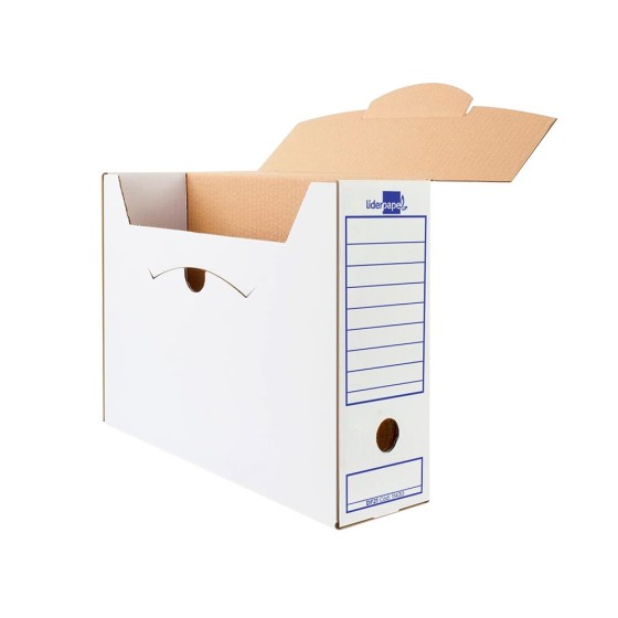 Caja archivo definitivo liderpapel ecouse carton 100% reciclado 103 cuarto 278x213x105mm 325g/m2