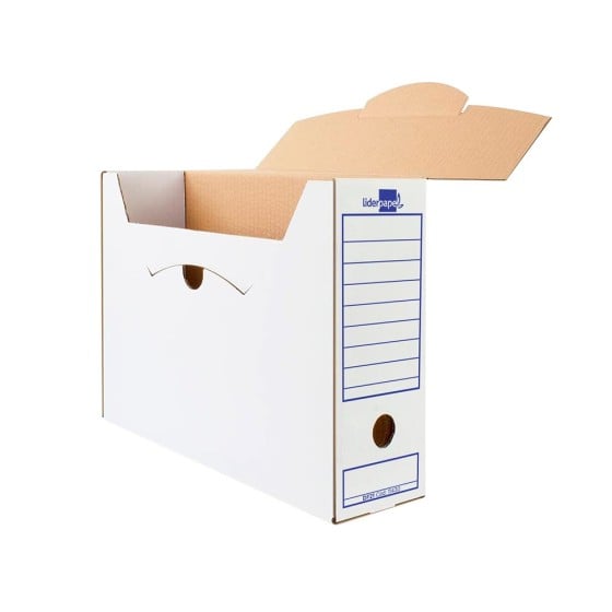 Caja archivo definitivo liderpapel ecouse carton 100% reciclado 104 folio 365x251x100mm 325g/m2