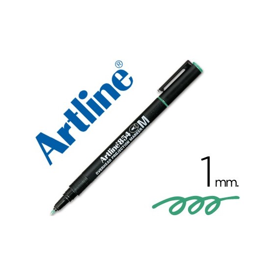 Rotulador artline retroproyeccion punta fibra permanente ek-854 verde -punta redonda 1 mm