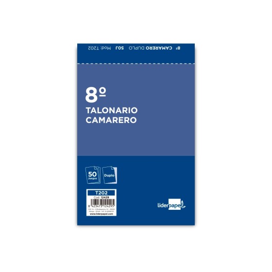 Talonario liderpapel camarero 8º original y copia t202