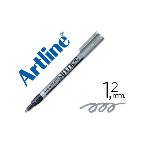 Rotulador artline marcador permanente tinta metalica ek-990 plata punta redonda 1.2 mm
