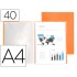 Carpeta liderpapel escaparate 40 fundas polipropileno din a4 naranja fluor opaco