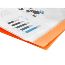 Carpeta liderpapel escaparate 40 fundas polipropileno din a4 naranja fluor opaco