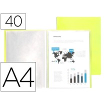 Carpeta liderpapel escaparate 40 fundas polipropileno din a4 amarillo fluor opaco