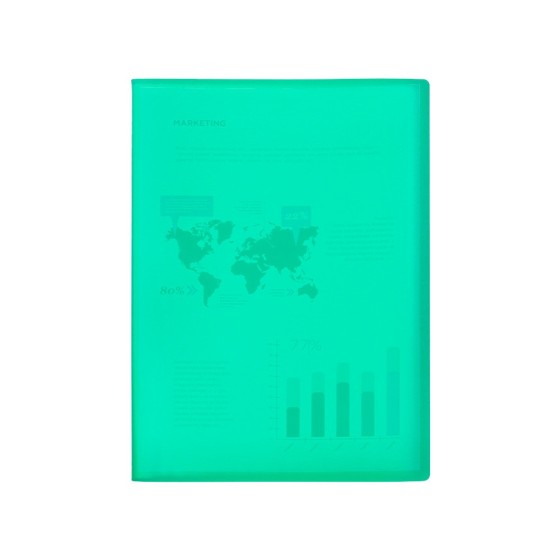 Carpeta liderpapel escaparate 30 fundas polipropileno din a4 verde translucido