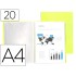 Carpeta liderpapel escaparate 20 fundas polipropileno din a4 amarillo fluor opaco