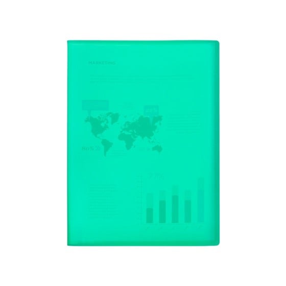 Carpeta liderpapel escaparate 20 fundas polipropileno din a4 verde translucido