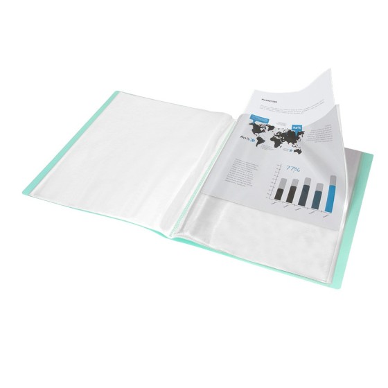 Carpeta liderpapel escaparate 10 fundas polipropileno din a4 verde manzana opaco