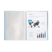 Carpeta liderpapel escaparate 10 fundas polipropileno din a4 celeste opaco
