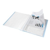 Carpeta liderpapel escaparate 10 fundas polipropileno din a4 celeste opaco