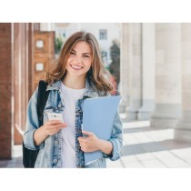 Carpeta liderpapel escaparate 10 fundas polipropileno din a4 celeste opaco
