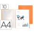 Carpeta liderpapel escaparate 10 fundas polipropileno din a4 naranja fluor opaco