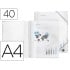 Carpeta liderpapel escaparate con espiral 40 fundas polipropileno din a4 transparente
