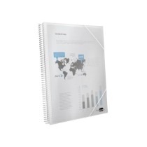 Carpeta liderpapel escaparate con espiral 40 fundas polipropileno din a4 transparente