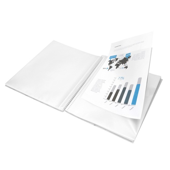 Carpeta liderpapel escaparate con espiral 40 fundas polipropileno din a4 transparente