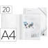 Carpeta liderpapel escaparate con espiral 20 fundas polipropileno din a4 transparente