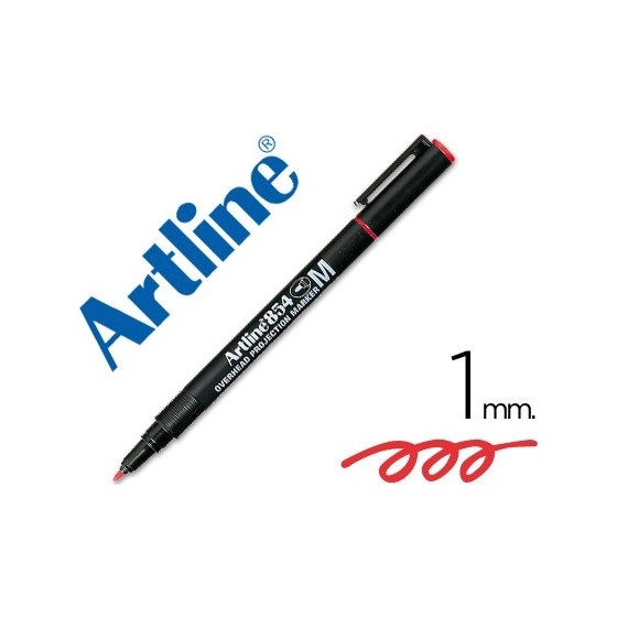 Rotulador artline retroproyeccion punta fibra permanente ek-854 rojo -punta redonda 1 mm