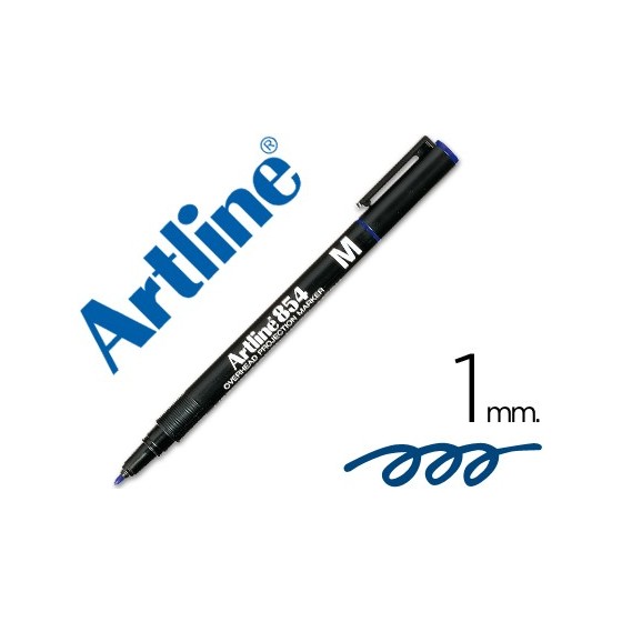 Rotulador artline retroproyeccion punta fibra permanente ek-854 azul -punta redonda 1 mm