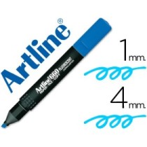 Rotulador artline fluorescente ek-660 azul punta biselada