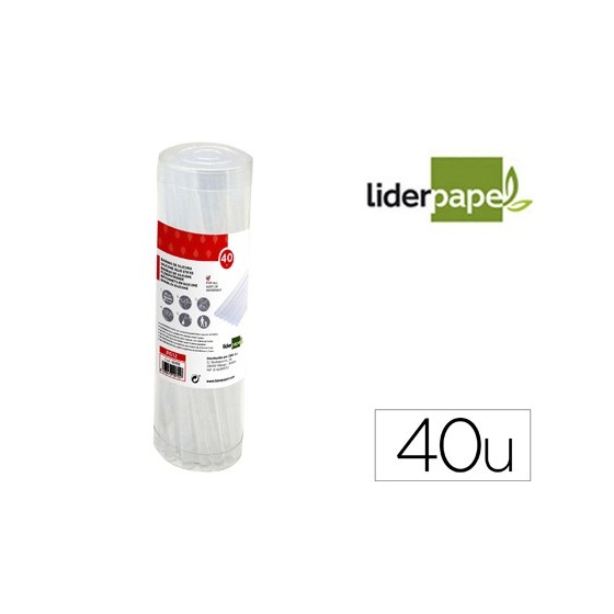 Barra termofusible liderpapel de 7 mm de diametro x 200 mm de alto bote de 40 unidades
