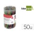 Barra termofusible purpurina liderpapel 7 mm diametro x 100 mm de alto bote 50 unidades colores surtidos