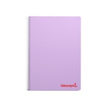 Cuaderno espiral liderpapel a4 wonder tapa plastico 80h 90 gr liso colores surtidos