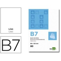 Bloc notas liderpapel liso b7 80 hojas 60g/m2 perforado