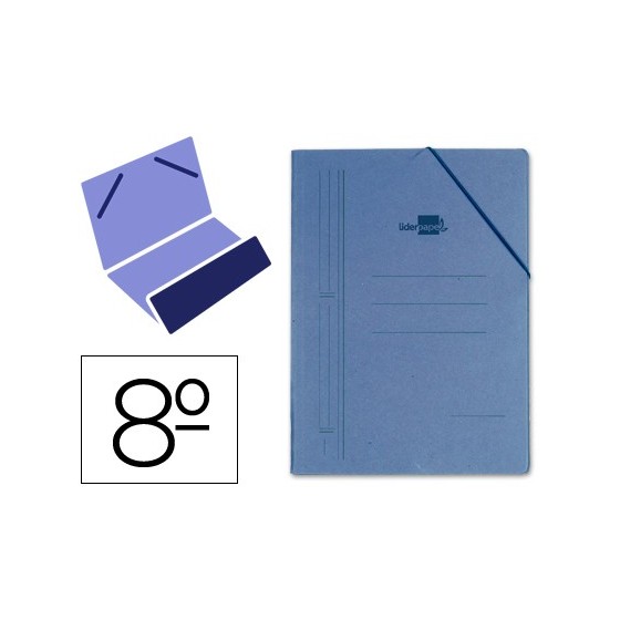 Carpeta liderpapel gomas octavo bolsa carton compacto azul