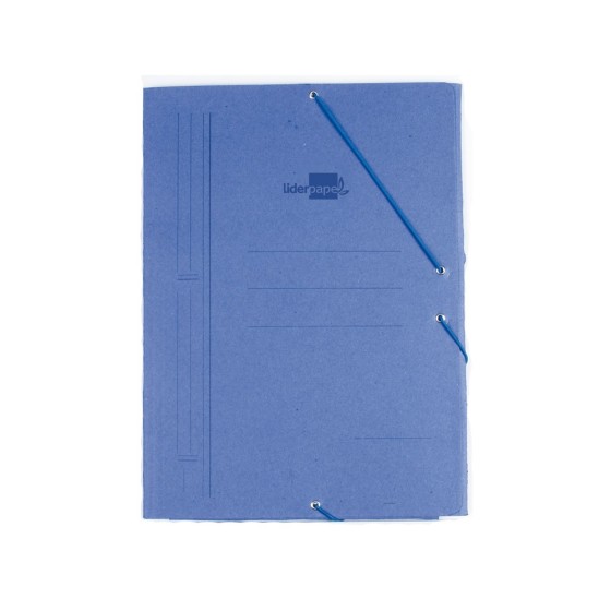 Carpeta liderpapel gomas octavo bolsa carton compacto azul