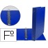Carpeta liderpapel 4 anillas 25 mm redodas plastico folio color azul marino