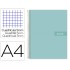 Cuaderno espiral liderpapel a4 micro crafty tapa forrada 120h 90gr cuadro 5mm 5 bandas 4 taladros color turquesa