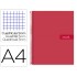 Cuaderno espiral liderpapel a4 micro crafty tapa forrada 120h 90 gr cuadro 5 mm 5 bandas 4 colores color rojo
