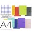 Cuaderno espiral liderpapel a4 crafty tapa forrada 80h 90 gr cuadro 5 mm con margen colores surtidos