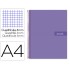 Cuaderno espiral liderpapel a4 crafty tapa forrada 80h 90 gr cuadro 4mm con margen color violeta