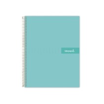 Cuaderno espiral liderpapel a4 crafty tapa forrada 80h 90 gr cuadro 4mm con margen color turquesa