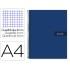 Cuaderno espiral liderpapel a4 crafty tapa forrada 80h 90 gr cuadro 4mm con margen color azul marino