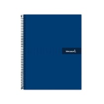 Cuaderno espiral liderpapel a4 crafty tapa forrada 80h 90 gr cuadro 4mm con margen color azul marino