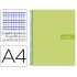 Cuaderno espiral liderpapel a4 crafty tapa forrada 80h 90 gr cuadro 4mm con margen color verde