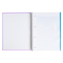 Cuaderno espiral liderpapel a5 micro jolly tapa forrada 140h 75 gr cuadro 5mm 5 bandas6 taladros colores surtidos